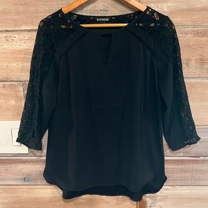 Express Black 3/4 Length Sleeve shirt